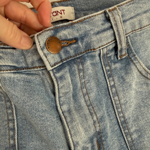 Vibrant MIU Wide  Leg Jeans Size 5 W26 Light Wash Patch Pocket Cropped Denim - Picture 4 of 16